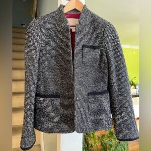 BANANA REPUBLIC ITALIAN FABRIC BLUE TWEED BLAZER JACKET, WOMEN'S SIZE 4